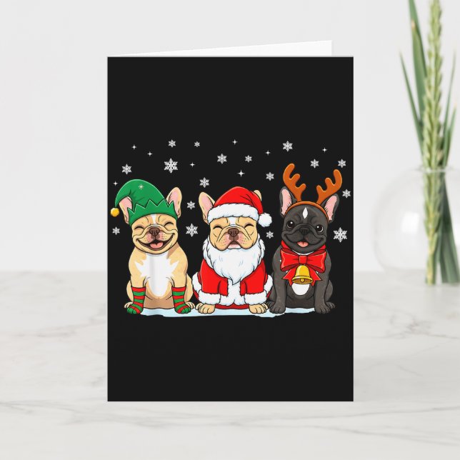 Christmas Dog French Bulldog Xmas Dog Lover Men Wo Card (Front)