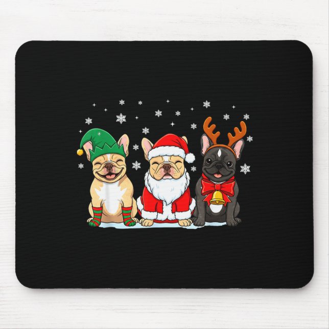 Christmas Dog French Bulldog Xmas Dog Lover Men Wo Mouse Mat (Front)