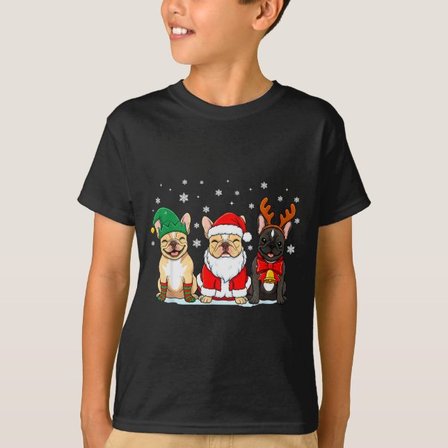 Christmas Dog French Bulldog Xmas Dog Lover Men Wo T-Shirt (Front)