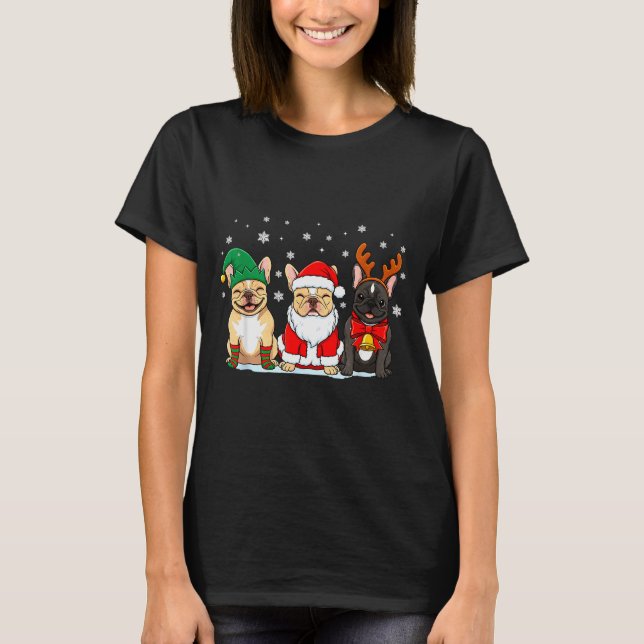 Christmas Dog French Bulldog Xmas Dog Lover Men Wo T-Shirt (Front)