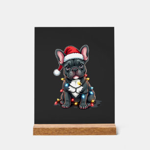 Christmas Dog French Bulldog Xmas Frenchie 3 Acrylic Sign