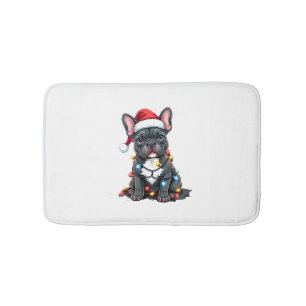 Christmas Dog French Bulldog Xmas Frenchie 3 Bath Mat