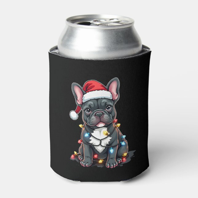 Christmas Dog French Bulldog Xmas Frenchie 3 Can Cooler (Can Front)