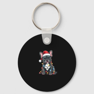 Christmas Dog French Bulldog Xmas Frenchie 3 Key Ring