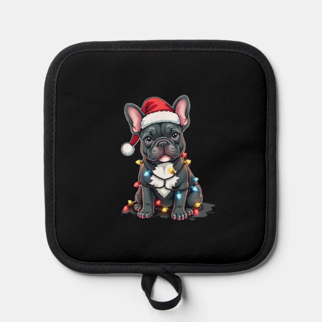 Christmas Dog French Bulldog Xmas Frenchie 3 Pot Holder (Front)