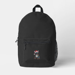 Christmas Dog French Bulldog Xmas Frenchie 3 Printed Backpack