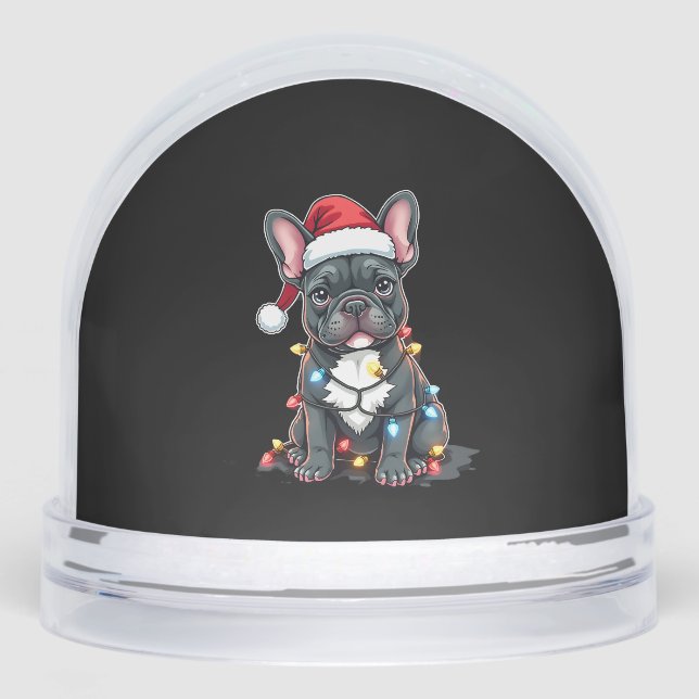 Christmas Dog French Bulldog Xmas Frenchie 3 Snowglobe (Front)