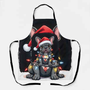 Christmas Dog French Bulldog Xmas Frenchie Men Wom Apron