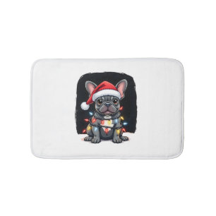 Christmas Dog French Bulldog Xmas Frenchie Men Wom Bath Mat