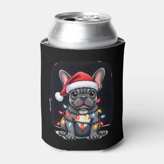Christmas Dog French Bulldog Xmas Frenchie Men Wom Can Cooler (Can Front)