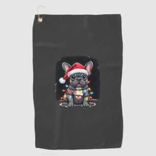 Christmas Dog French Bulldog Xmas Frenchie Men Wom Golf Towel