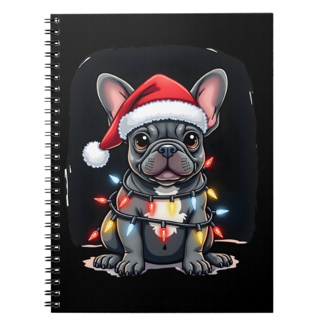 Christmas Dog French Bulldog Xmas Frenchie Men Wom Notebook (Front)