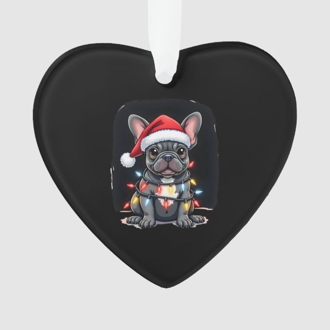 Christmas Dog French Bulldog Xmas Frenchie Men Wom Ornament (Front)