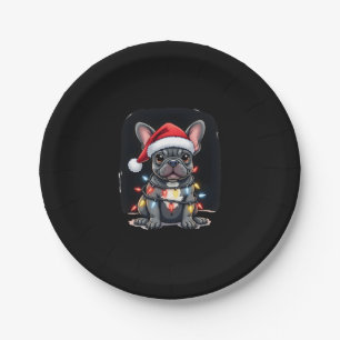 Christmas Dog French Bulldog Xmas Frenchie Men Wom Paper Plate