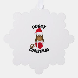 Christmas Dog gift idea xmas Tree Decoration Card
