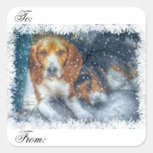 Christmas Dog Gift Tag Sticker
