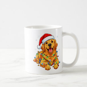 Christmas Dog Golden Retriever Lights Xmas Coffee Mug