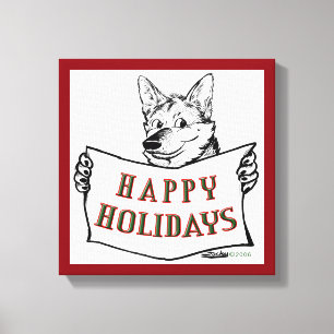 Christmas Dog: Happy Holidays! Canvas Print
