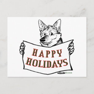 Christmas Dog: Happy Holidays! Holiday Postcard