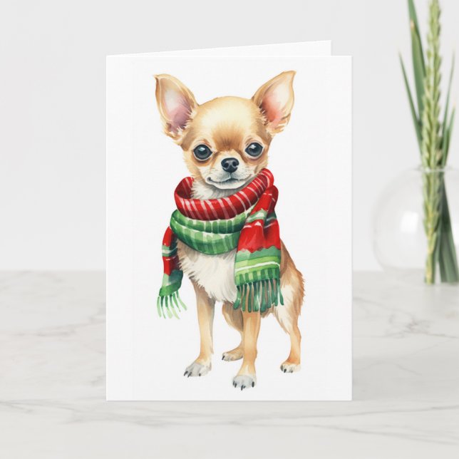 Christmas Dog, Holiday Chihuahua BLANK  (Front)