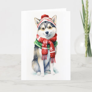 Christmas Dog, Holiday Dog, BLANK  Card