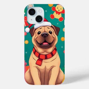 Christmas Dog Holiday Everyday Use Protection iPhone 15 Case