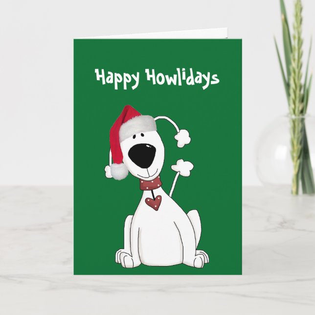 Christmas Dog Humour On Green Card (Front)