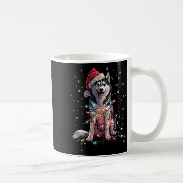 Christmas Dog Husky Santa Xmas Women Men Kids  Coffee Mug (Right)