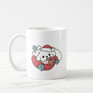 Christmas Dog in Santa Hat – Holiday Cheer for Pet Coffee Mug