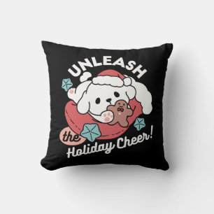 Christmas Dog in Santa Hat – Holiday Cheer for Pet Cushion