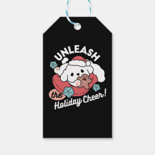 Christmas Dog in Santa Hat – Holiday Cheer for Pet Gift Tags