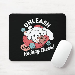 Christmas Dog in Santa Hat – Holiday Cheer for Pet Mouse Mat