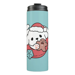 Christmas Dog in Santa Hat – Holiday Cheer for Pet Thermal Tumbler