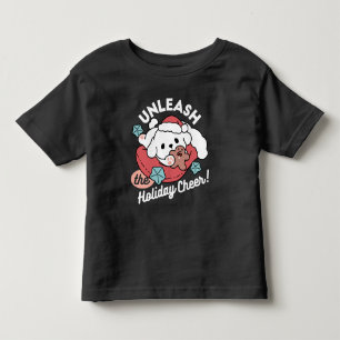 Christmas Dog in Santa Hat – Holiday Cheer for Pet Toddler T-Shirt