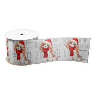 Christmas Dog Lover Cavalier King Charles Spaniel Satin Ribbon