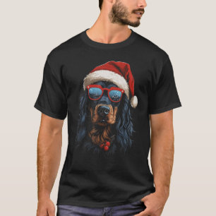Christmas Dog Lover Gordon Setter Santa Hat Xmas G T-Shirt