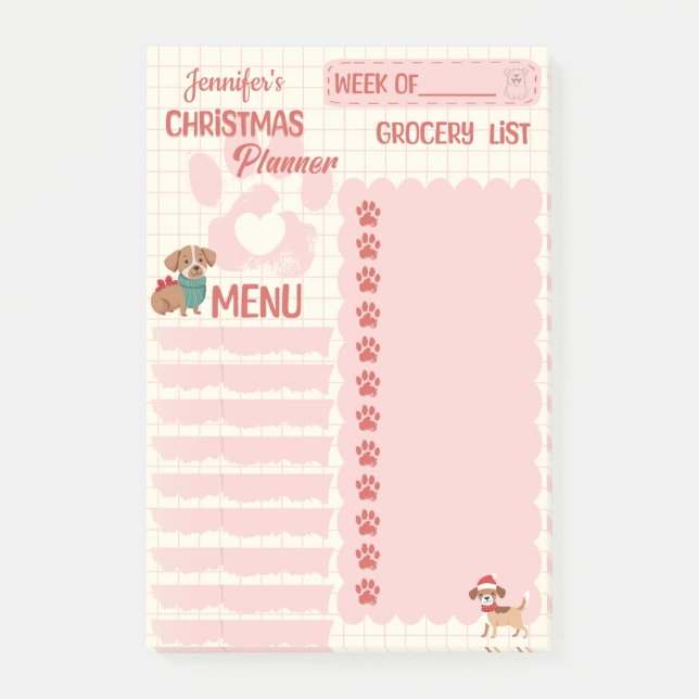 Christmas Dog Lover To-Do List Post-it Notes (Front)