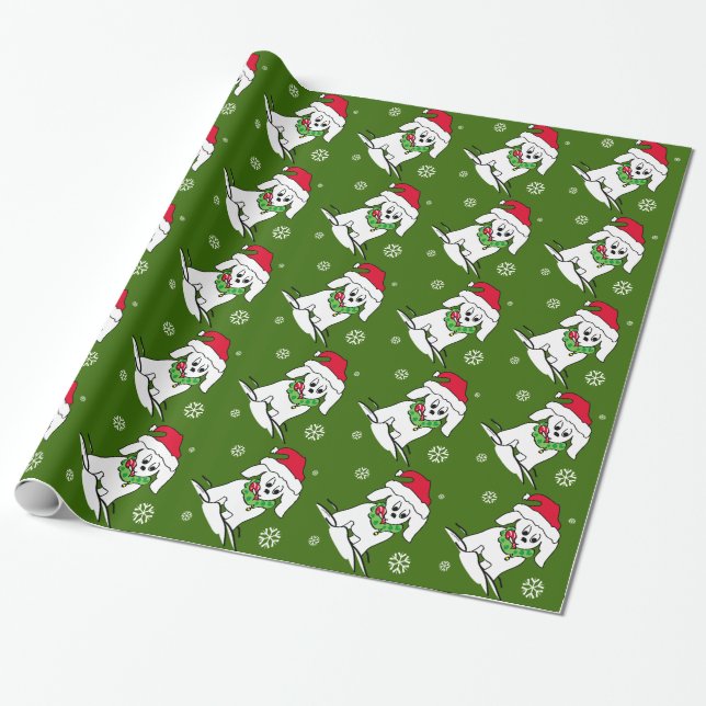 Christmas Dog Lover Wrapping Paper (Unrolled)