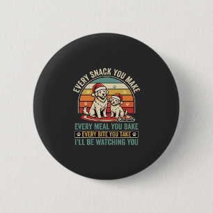 Christmas Dog Lovers Snack Watching 6 Cm Round Badge