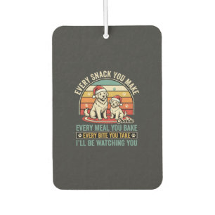 Christmas Dog Lovers Snack Watching Car Air Freshener
