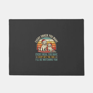 Christmas Dog Lovers Snack Watching Doormat