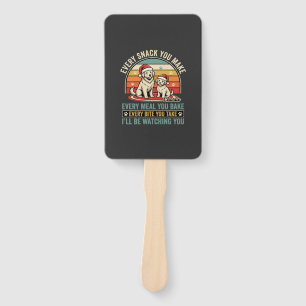 Christmas Dog Lovers Snack Watching Hand Fan