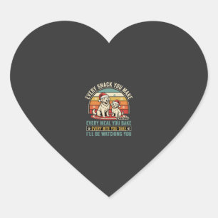 Christmas Dog Lovers Snack Watching Heart Sticker