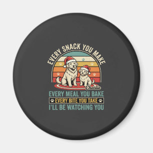 Christmas Dog Lovers Snack Watching Magnet