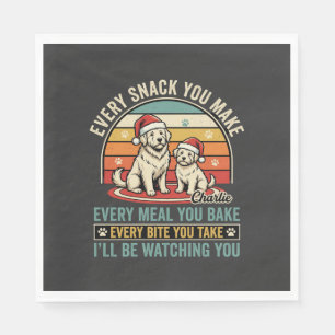 Christmas Dog Lovers Snack Watching Napkin