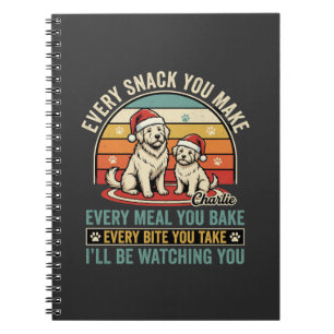 Christmas Dog Lovers Snack Watching Notebook