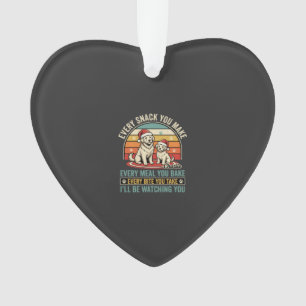 Christmas Dog Lovers Snack Watching Ornament