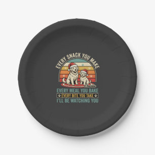 Christmas Dog Lovers Snack Watching Paper Plate