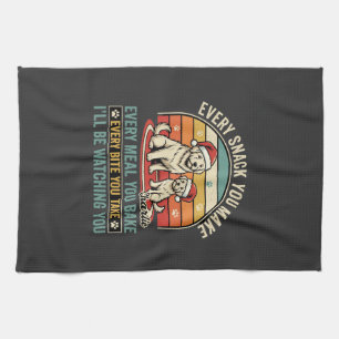 Christmas Dog Lovers Snack Watching Tea Towel
