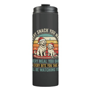 Christmas Dog Lovers Snack Watching Thermal Tumbler
